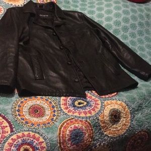 Black leather jacket